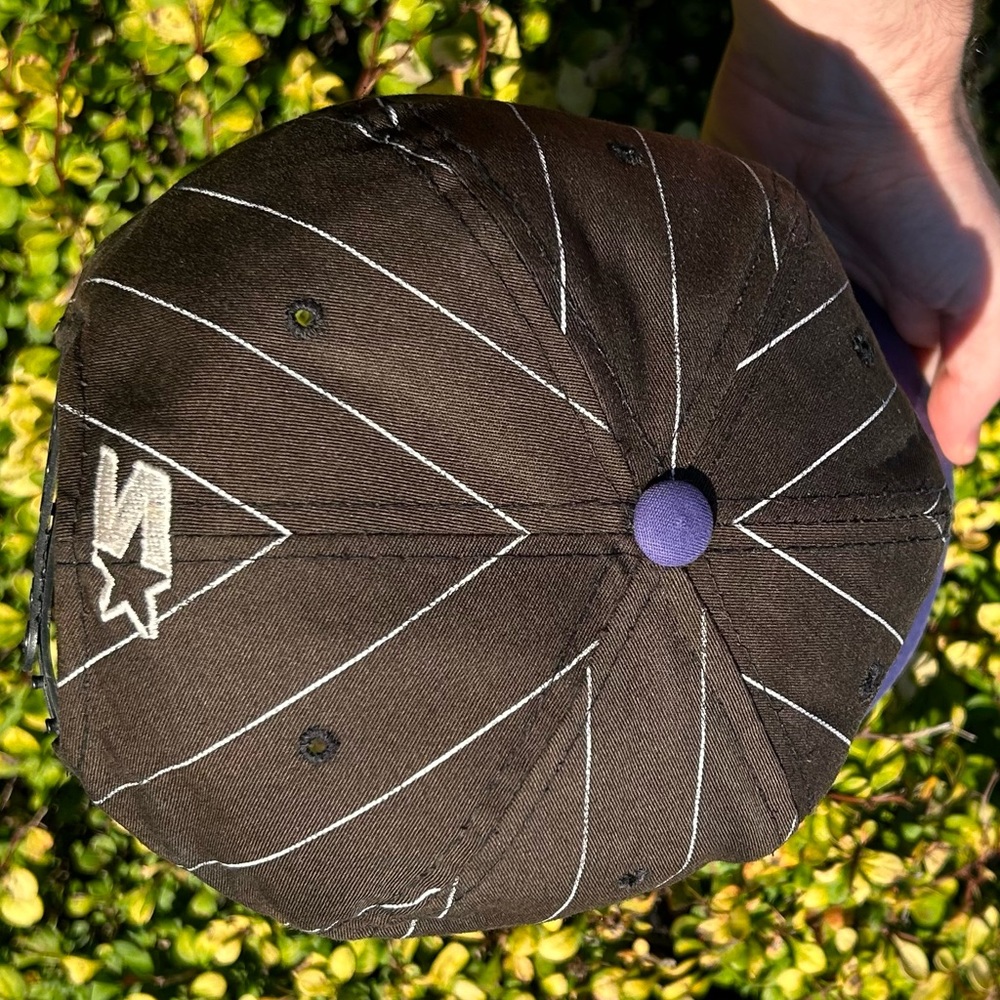 Vintage 90s LA Lakers 🏀 Pinstripe Starter snapback hat baseball cap Los Angeles - Picture 12 of 16